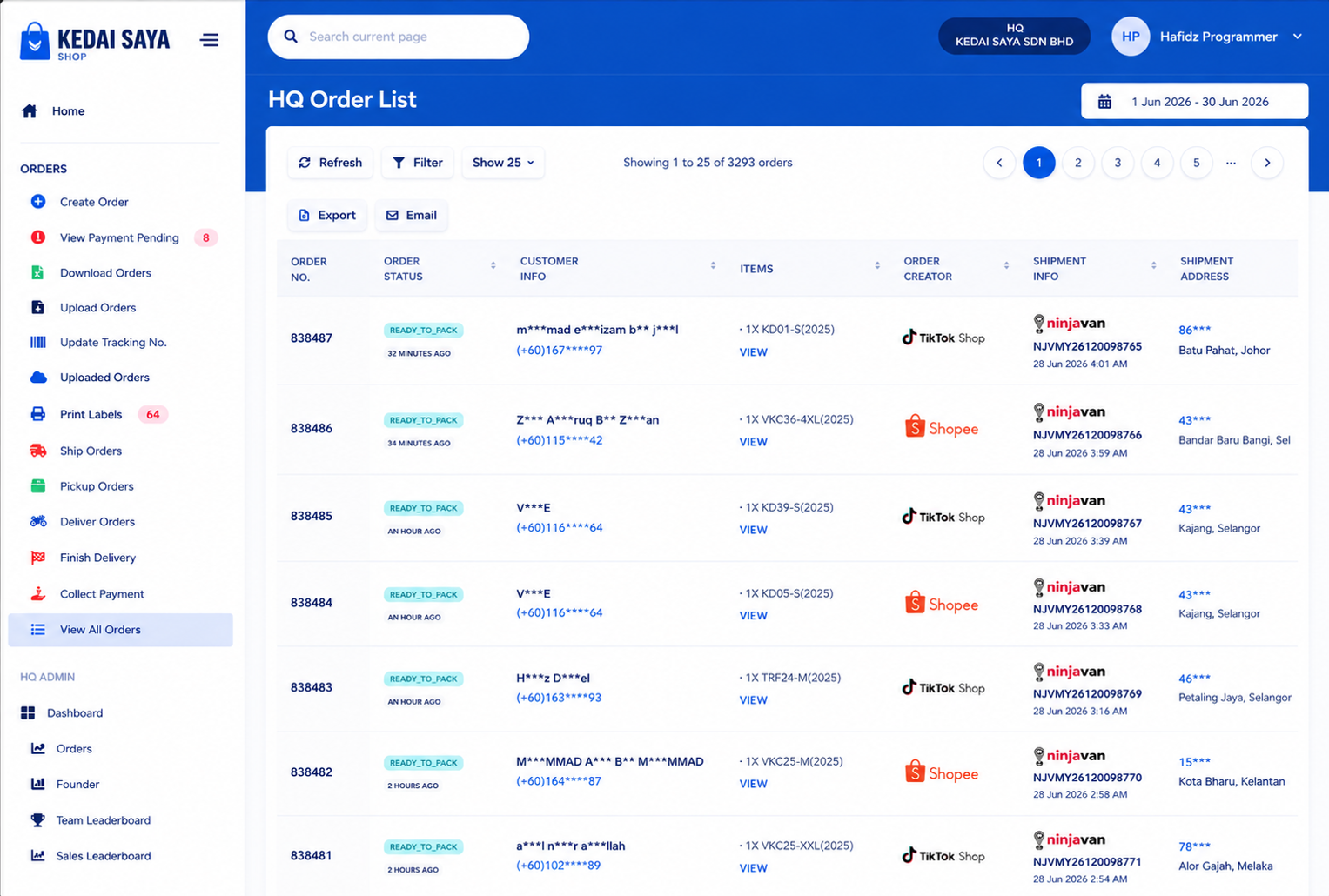 TikTok, Shopee & StoreHub Sync